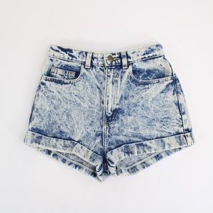 American Apparel acid wash high waisted shorts